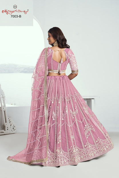 Chandrakala Vol 1 7003Abcd Narayani Fashion House Butterfly Net Lehenga Choli Exporter India