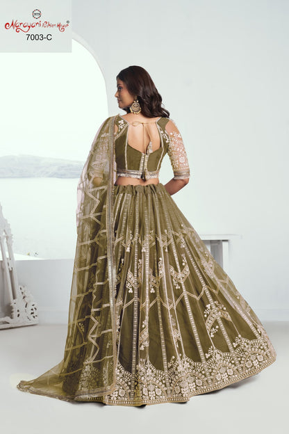 Chandrakala Vol 1 7003Abcd Narayani Fashion House Butterfly Net Lehenga Choli Exporter India