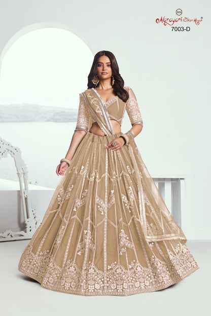 Chandrakala Vol 1 7003Abcd Narayani Fashion House Butterfly Net Lehenga Choli Exporter India