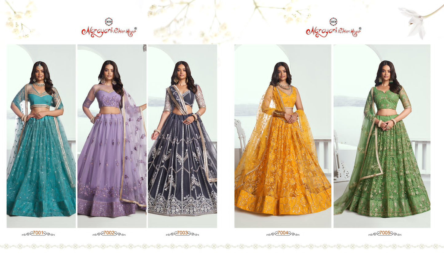 Chandrakala Vol 1 Narayani Fashion House Butterfly Net Lehenga Choli Wholesaler India