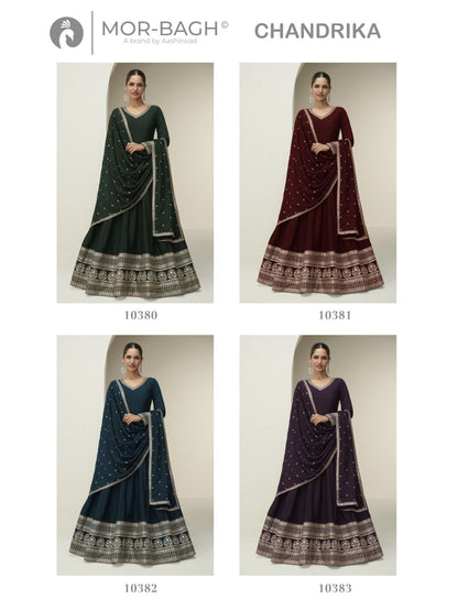 Chandrika Aashirwad Creation Mor Bagh Silk Gown Dupatta Set Wholesale Price