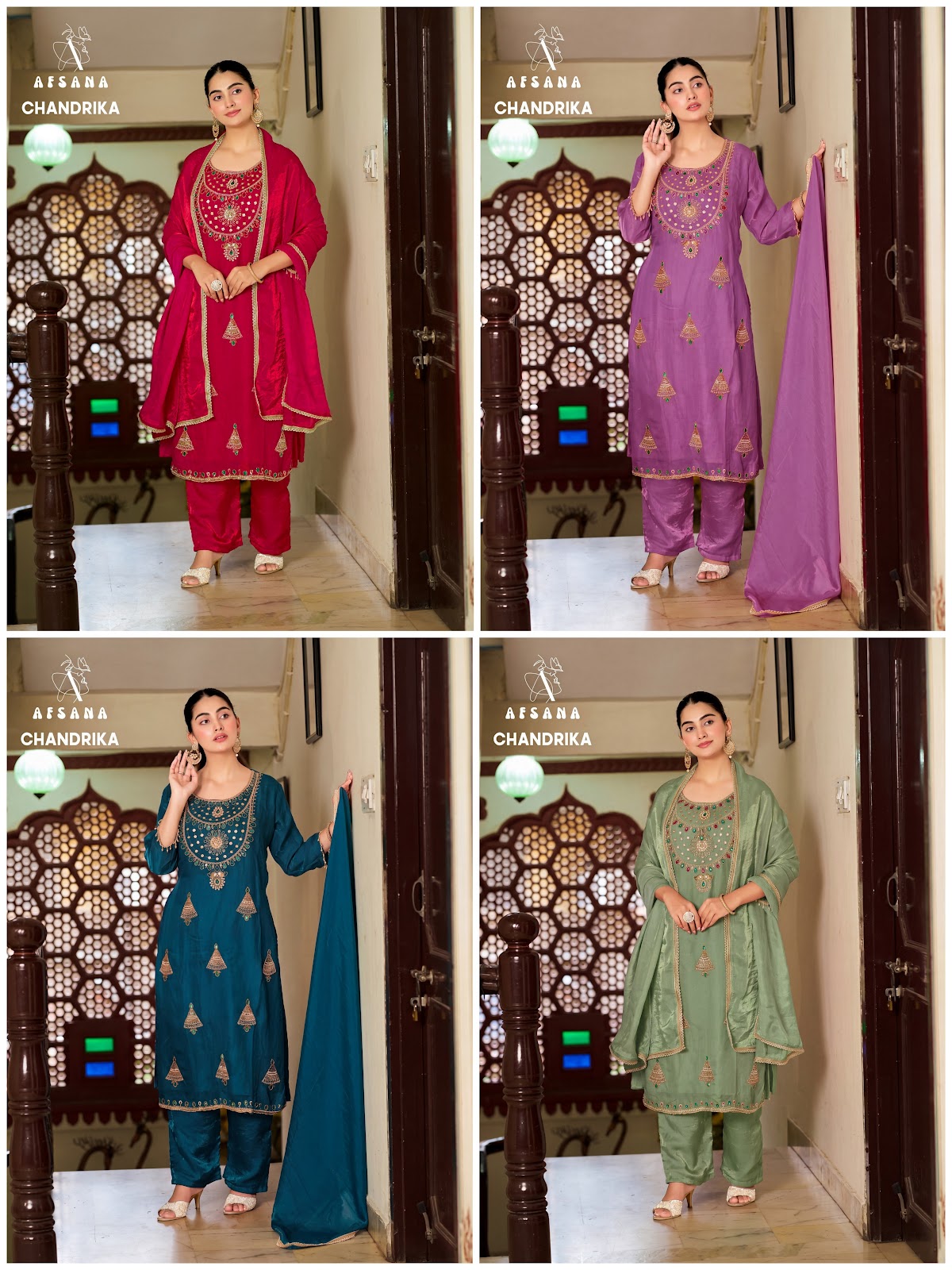 Chandrika Afsana Fandy Satin Readymade Pant Style Suits Supplier Gujarat