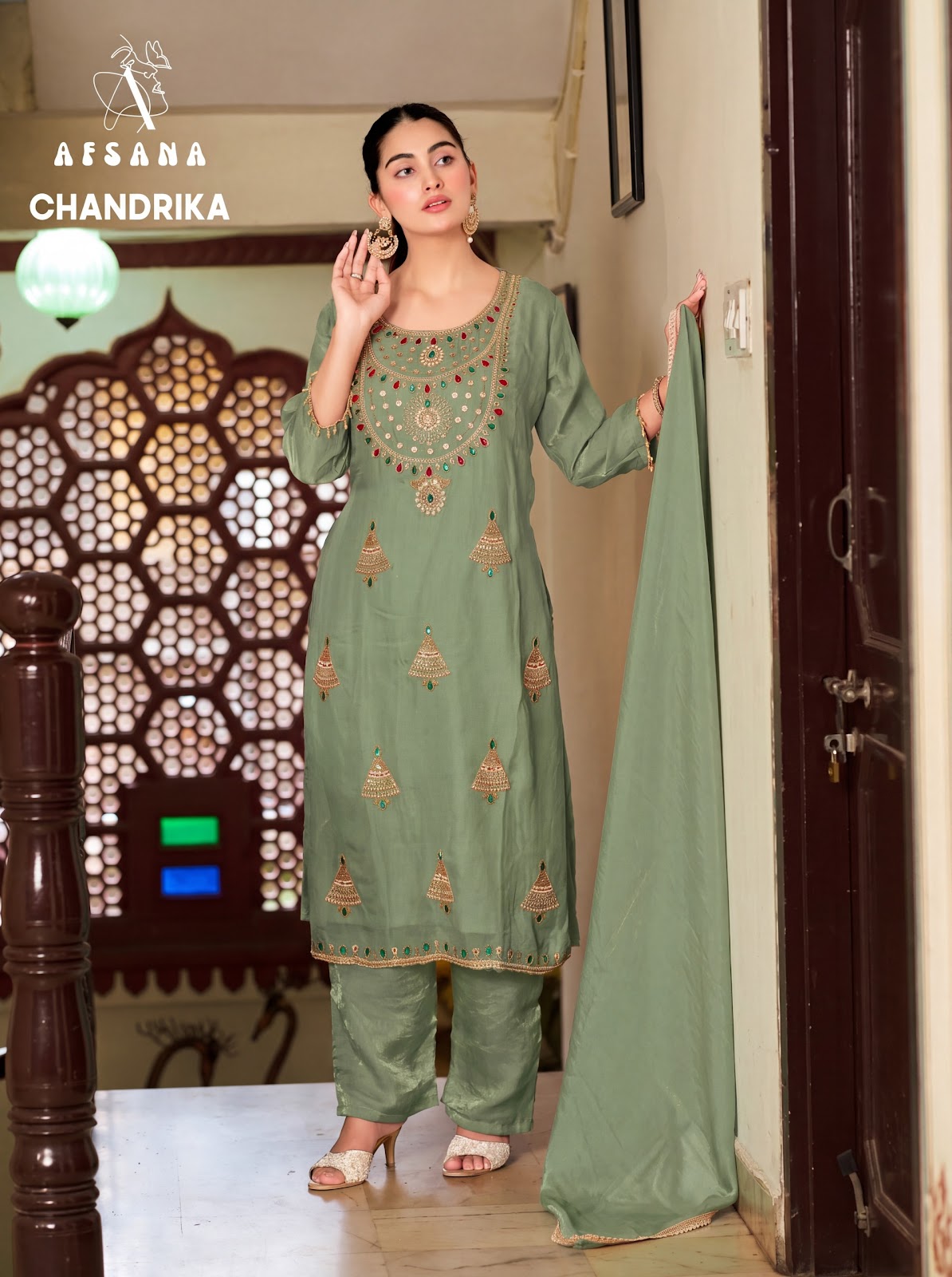 Chandrika Afsana Fandy Satin Readymade Pant Style Suits Supplier Gujarat