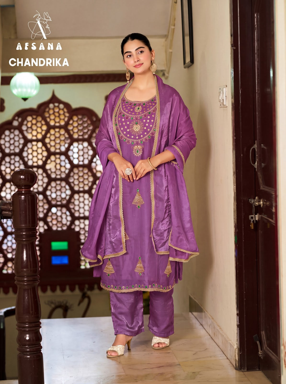 Chandrika Afsana Fandy Satin Readymade Pant Style Suits Supplier Gujarat