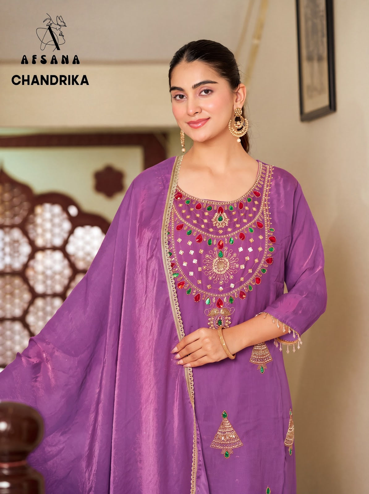 Chandrika Afsana Fandy Satin Readymade Pant Style Suits Supplier Gujarat