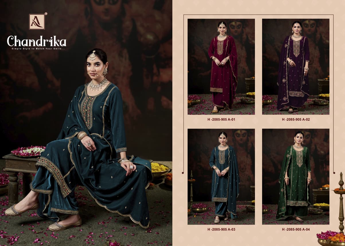 Chandrika Alok Velvet Suits Supplier India