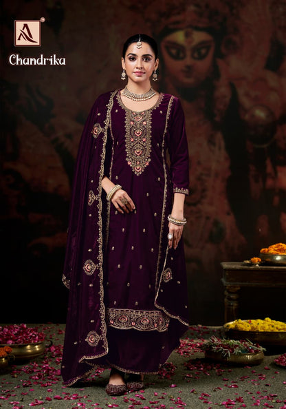 Chandrika Alok Velvet Suits Supplier India