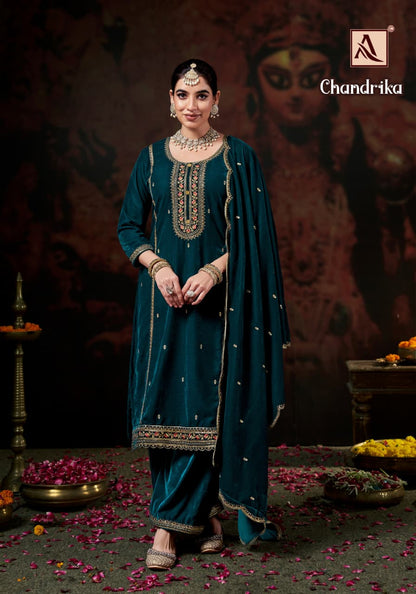 Chandrika Alok Velvet Suits Supplier India