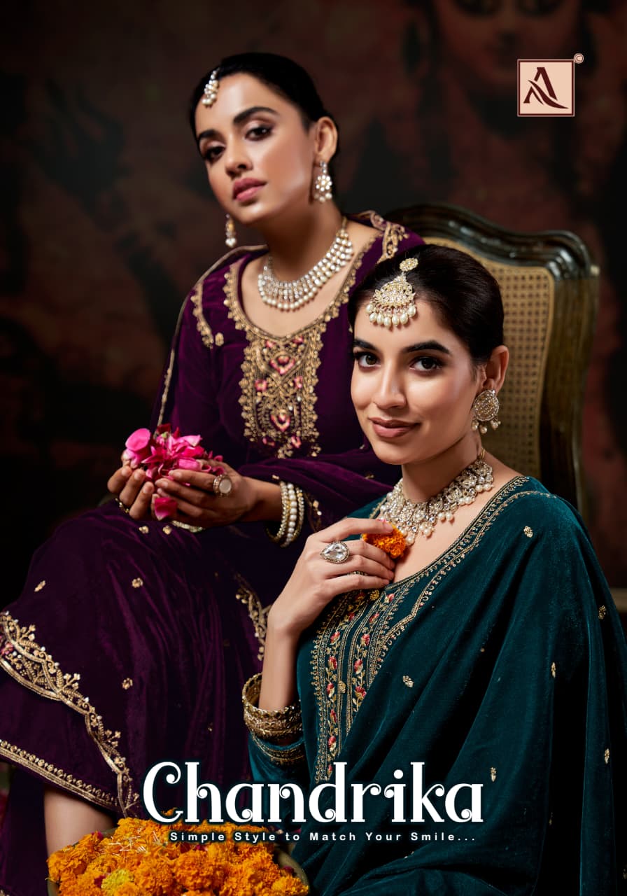 Chandrika Alok Velvet Suits Supplier India