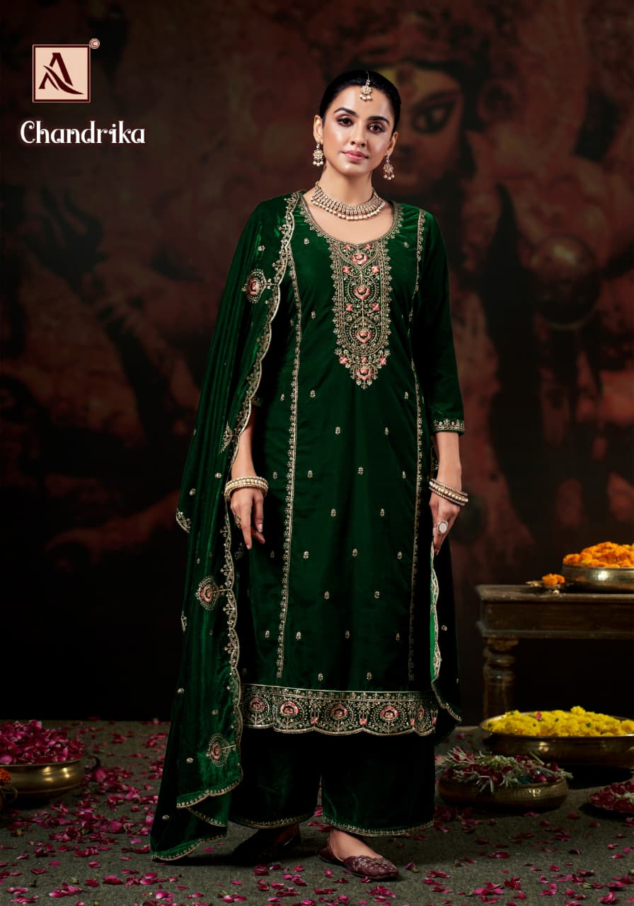 Chandrika Alok Velvet Suits Supplier India