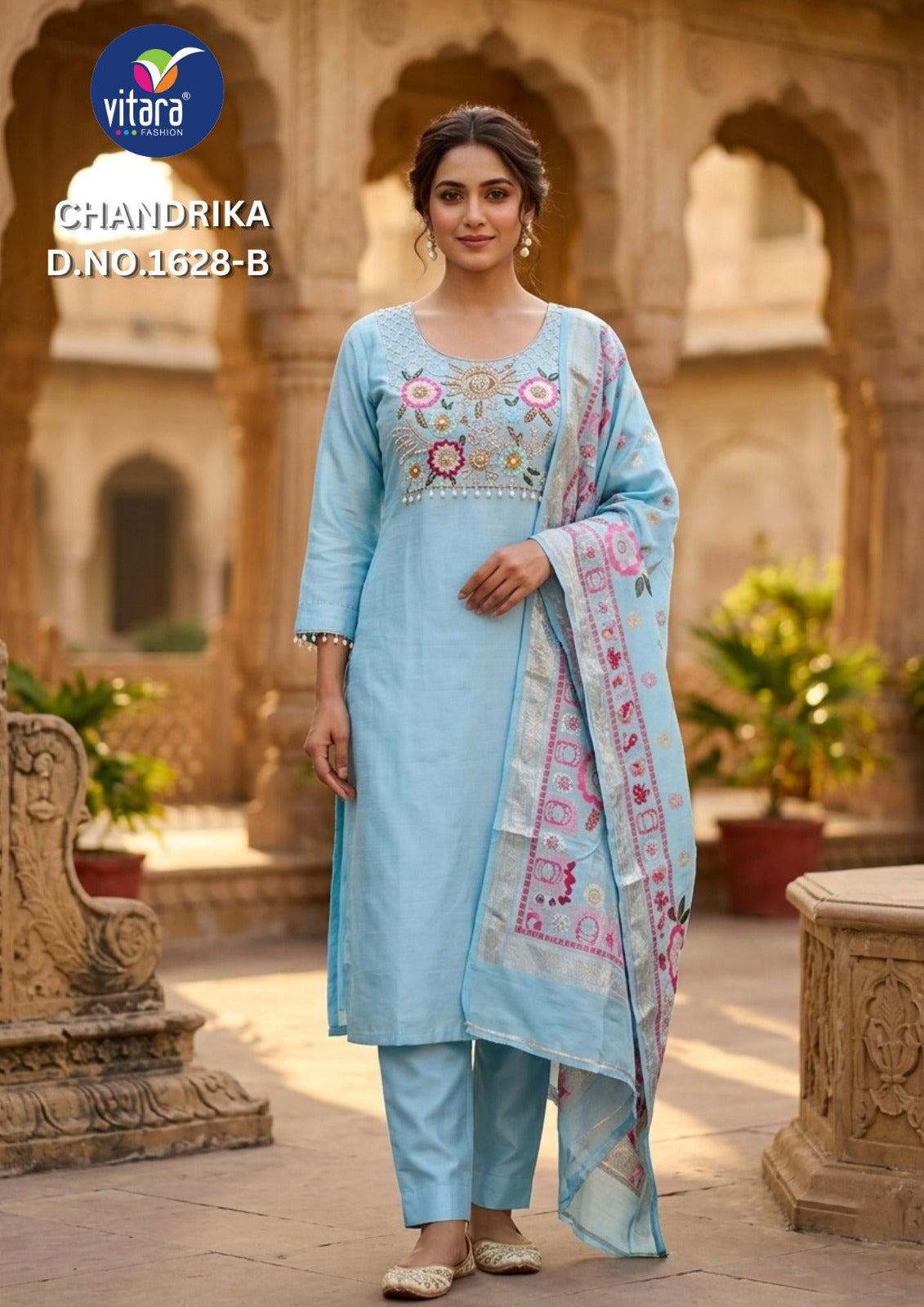 Chandrika Vitara Lilen Readymade Pant Style Suits Exporter India