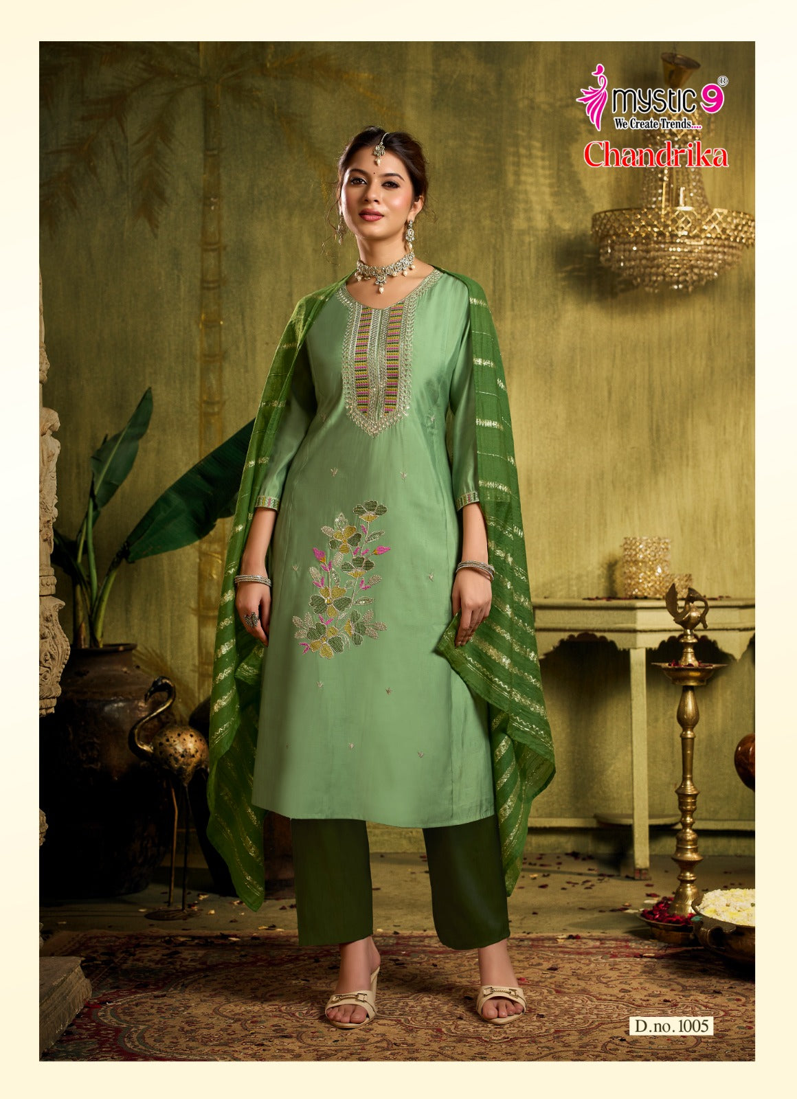 Chandrika Vol 1 Mystic 9 Roman Silk Readymade Anarkali Suits Wholesale Price