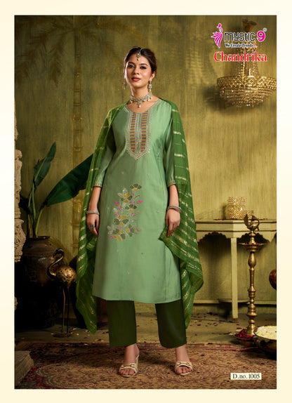 Chandrika Vol 1 Mystic 9 Roman Silk Readymade Anarkali Suits Wholesale Price