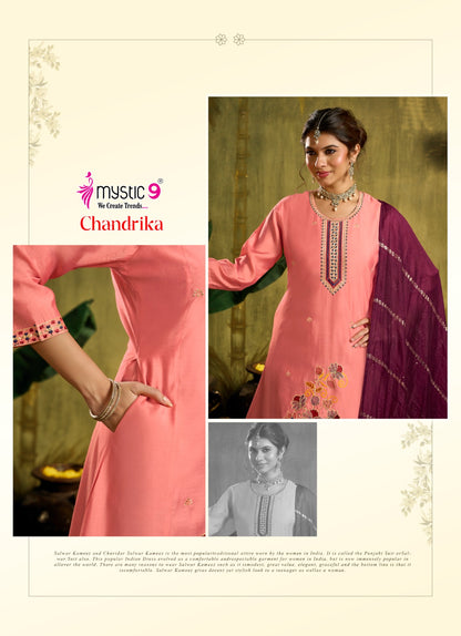 Chandrika Vol 1 Mystic 9 Roman Silk Readymade Anarkali Suits Wholesale Price