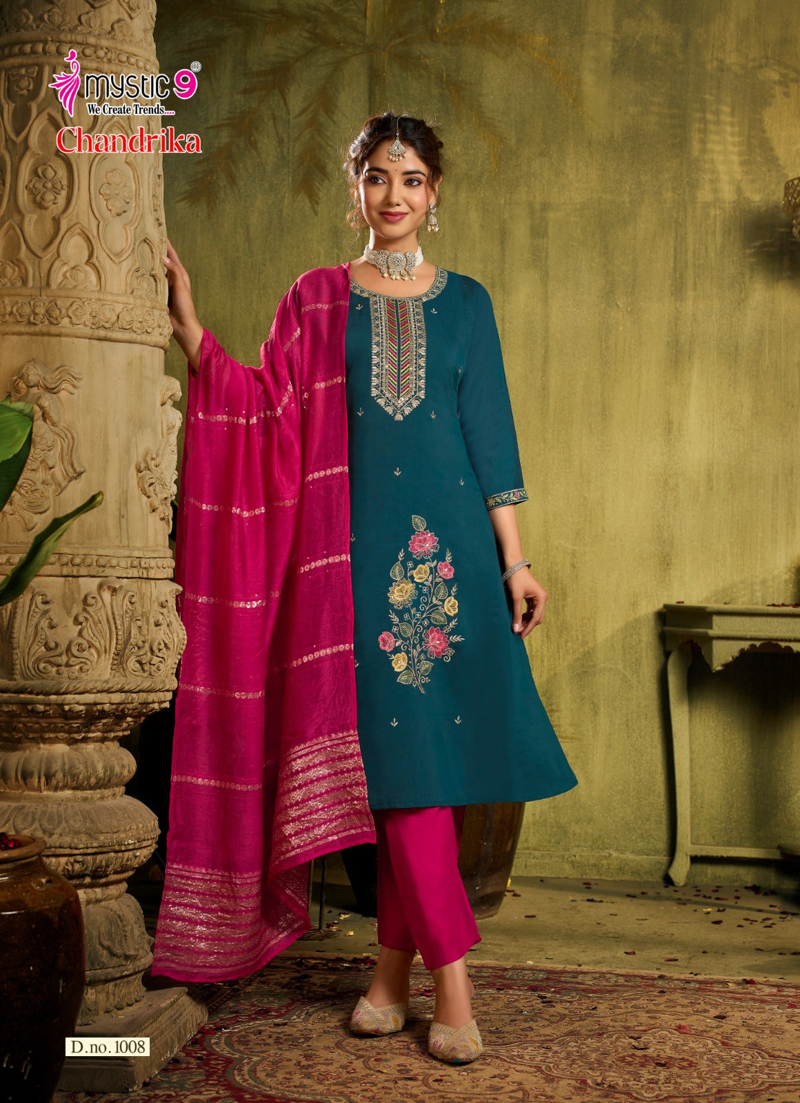 Chandrika Vol 1 Mystic 9 Roman Silk Readymade Anarkali Suits Wholesale Price