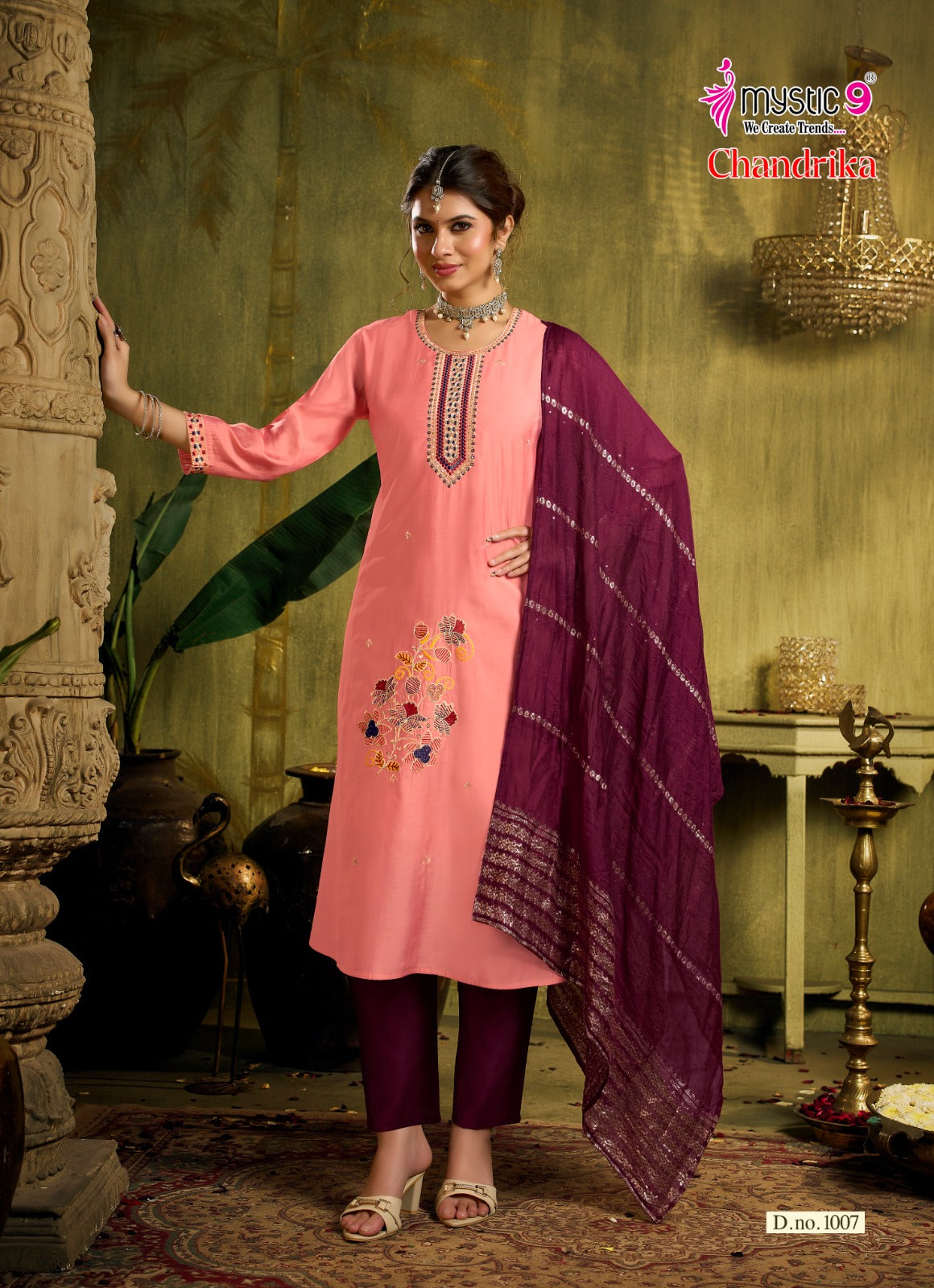 Chandrika Vol 1 Mystic 9 Roman Silk Readymade Anarkali Suits Wholesale Price