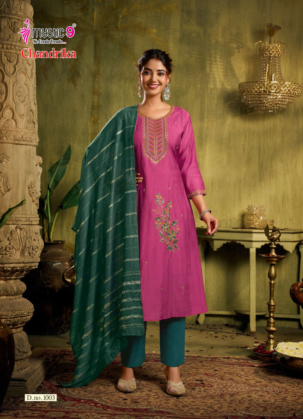 Chandrika Vol 1 Mystic 9 Roman Silk Readymade Anarkali Suits Wholesale Price