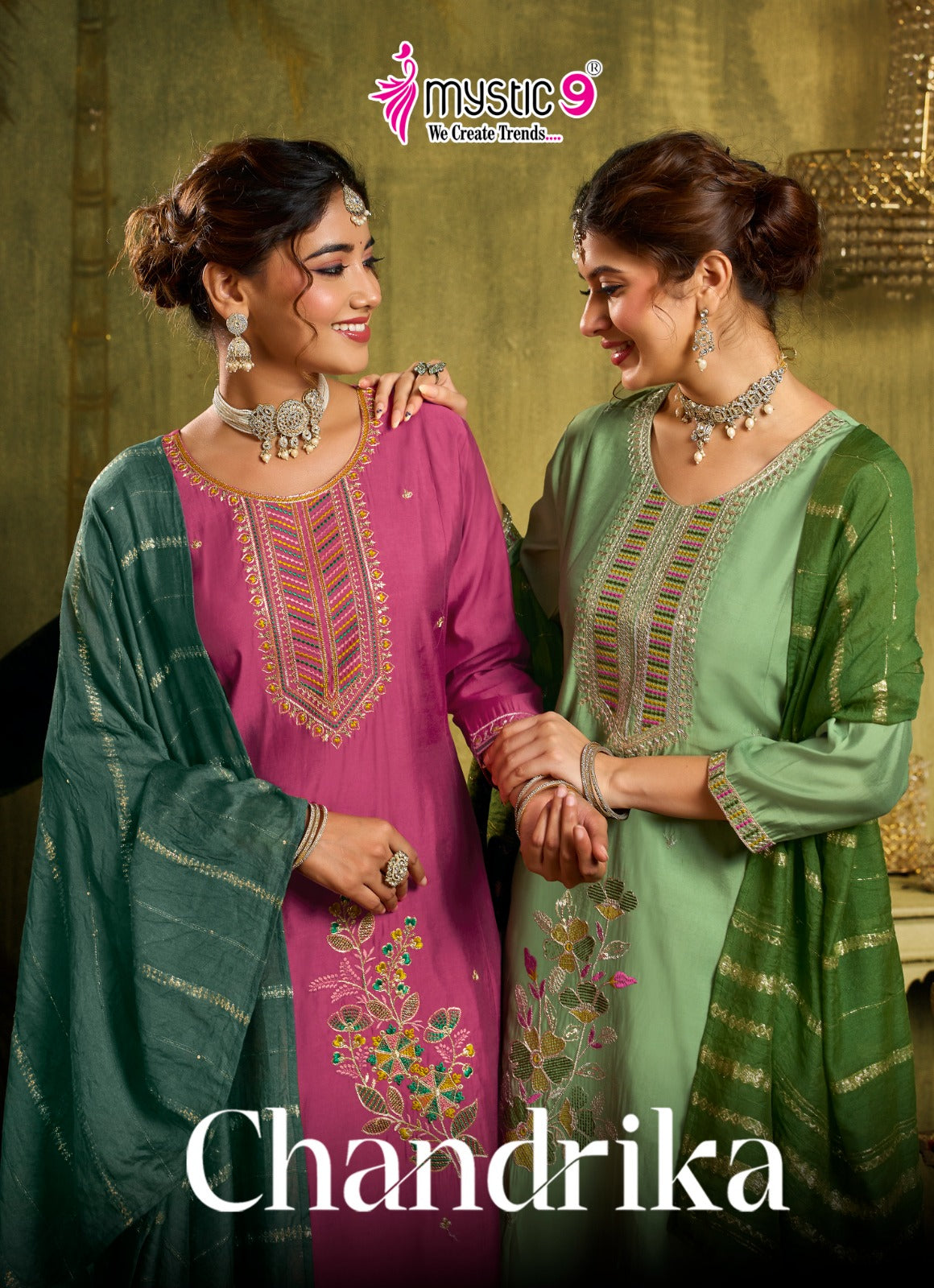 Chandrika Vol 1 Mystic 9 Roman Silk Readymade Anarkali Suits Wholesale Price