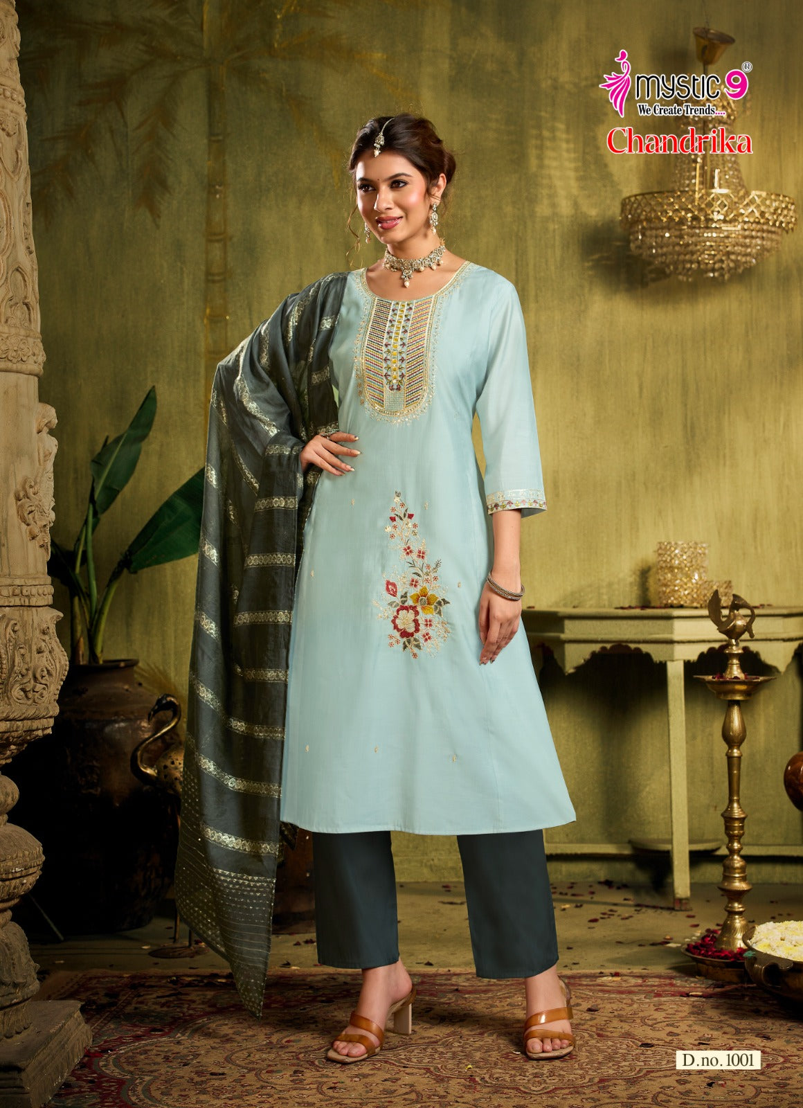 Chandrika Vol 1 Mystic 9 Roman Silk Readymade Anarkali Suits Wholesale Price