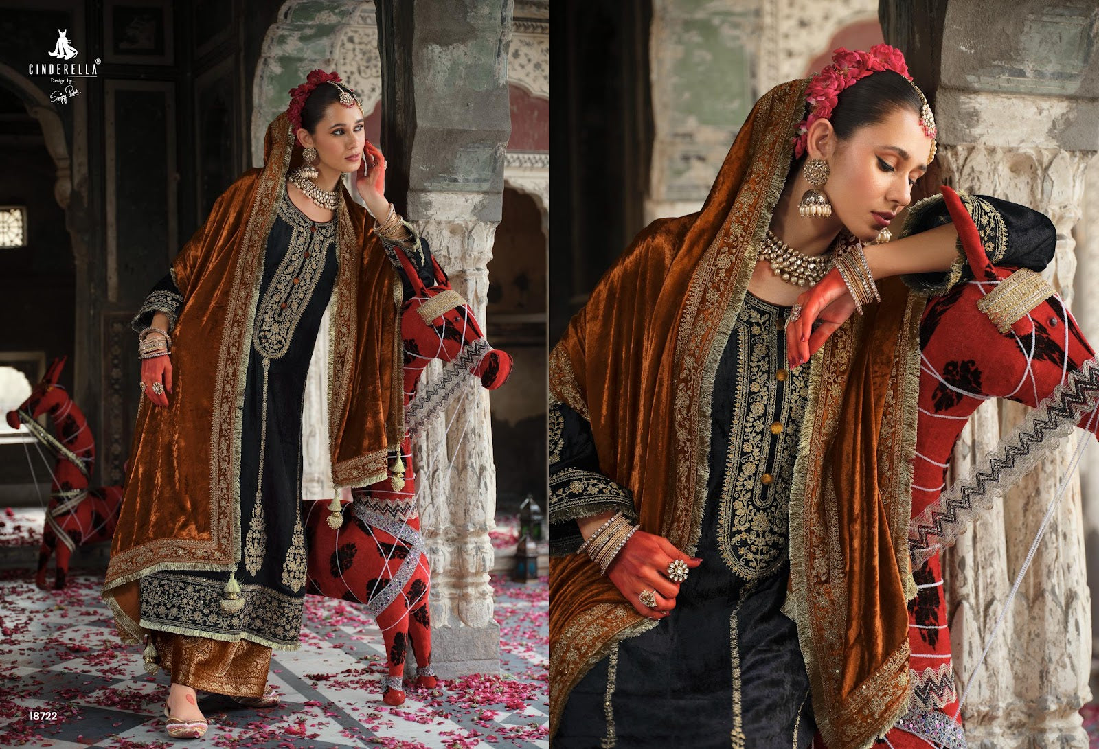 Chandrima Cinderella Velvet Suits Wholesaler Gujarat