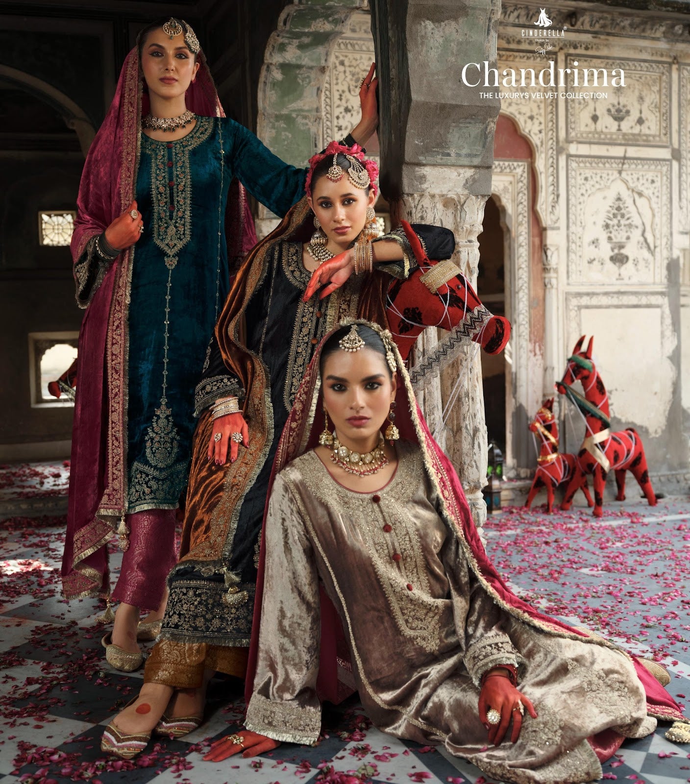 Chandrima Cinderella Velvet Suits Wholesaler Gujarat