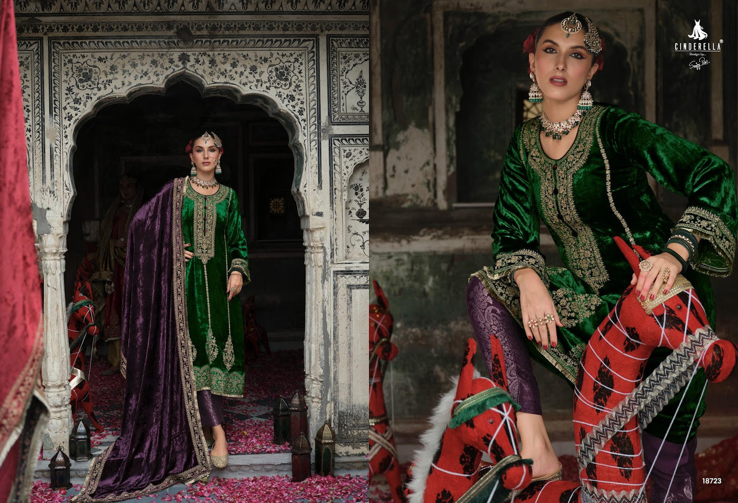 Chandrima Cinderella Velvet Suits Wholesaler Gujarat