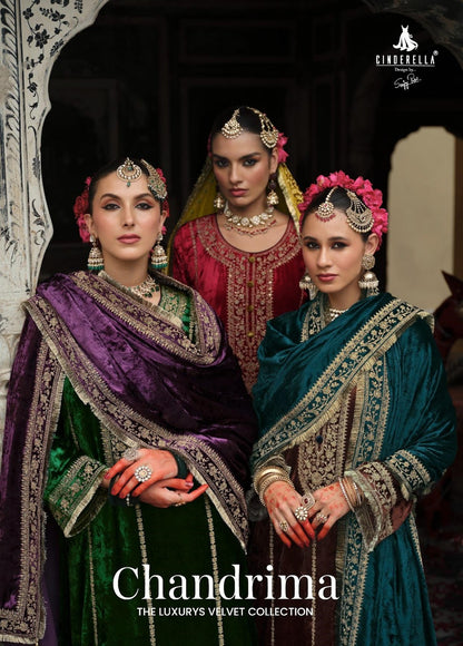 Chandrima Cinderella Velvet Suits Wholesaler Gujarat