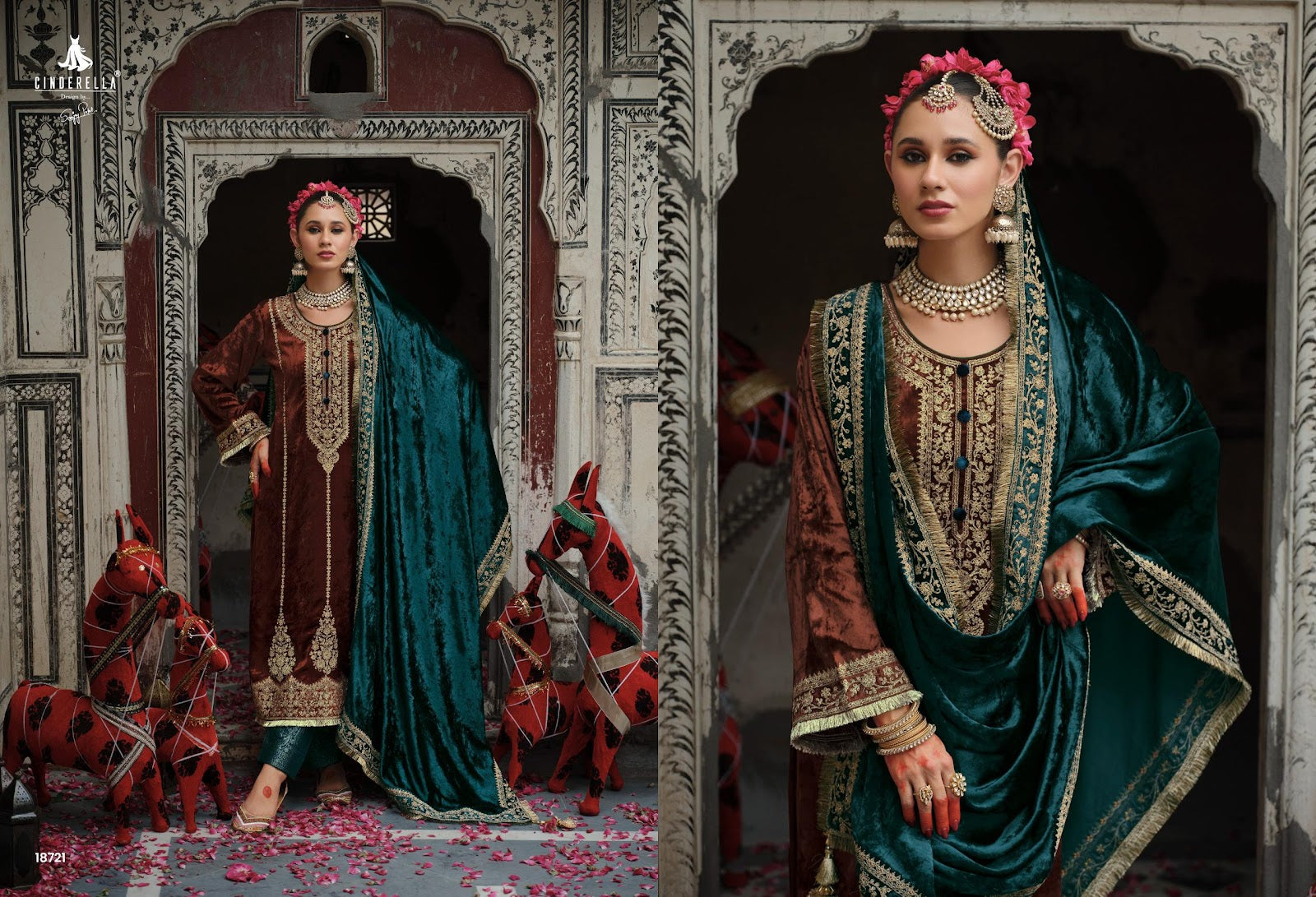 Chandrima Cinderella Velvet Suits Wholesaler Gujarat