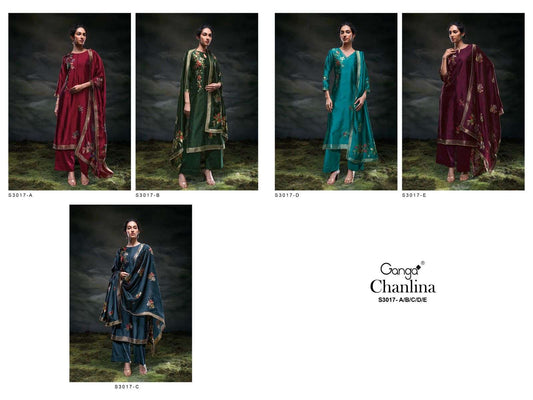Chanlina S3017 Ganga Pure Viscose Plazzo Style Suits Manufacturer India