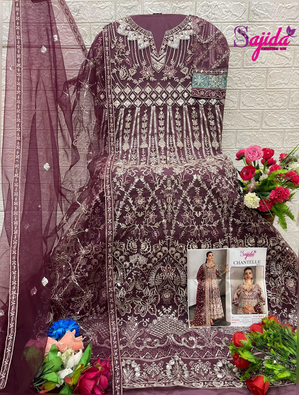 Chantelle Vol 2 Sajida Butterfly Net Pakistani Salwar Suits Exporter India