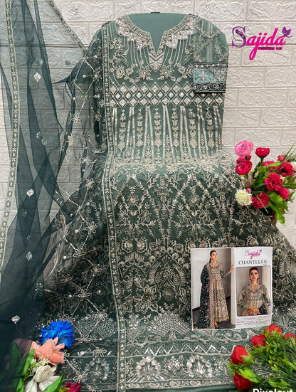 Chantelle Vol 2 Sajida Butterfly Net Pakistani Salwar Suits Exporter India