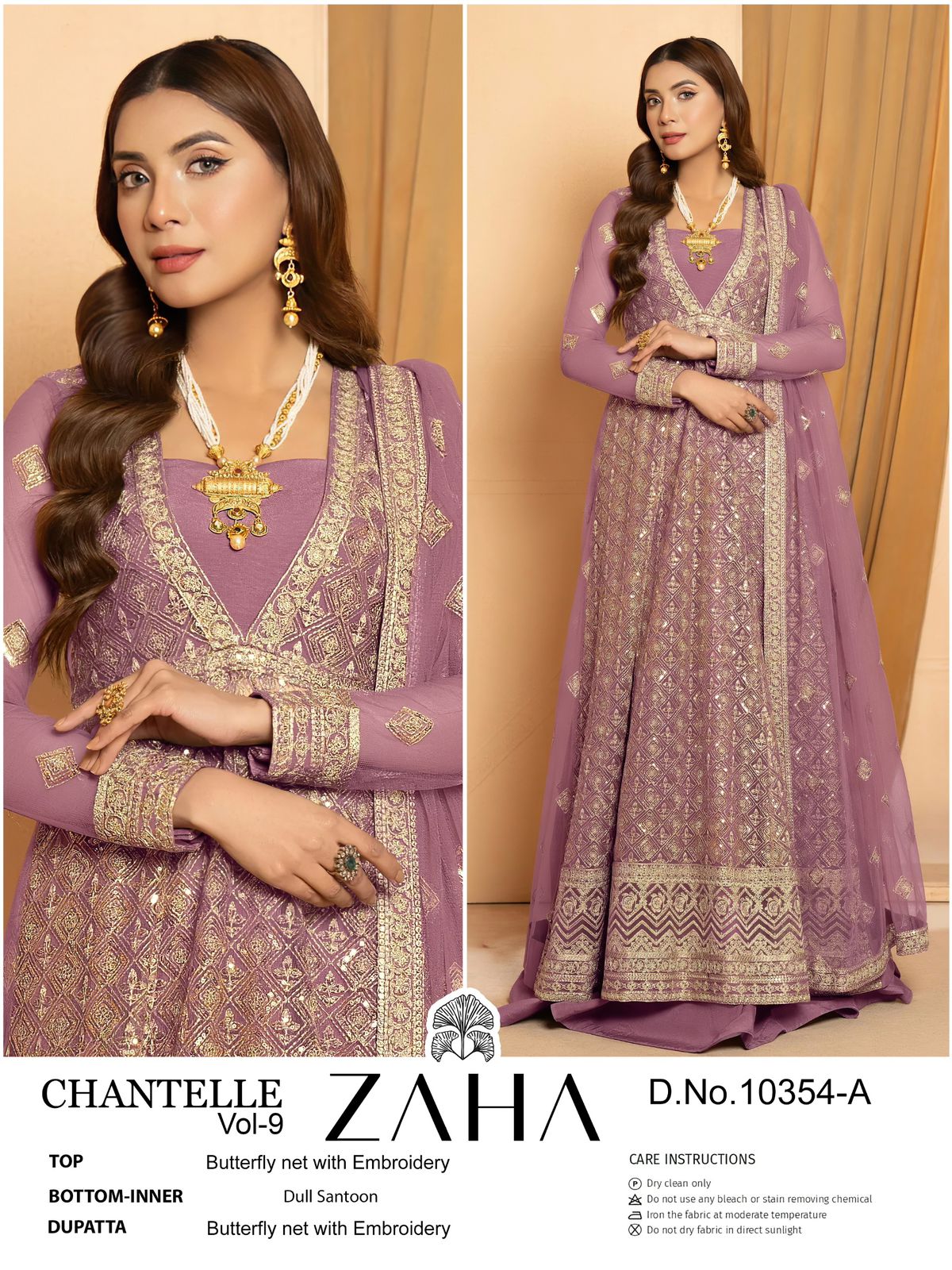 Chantelle Vol 8 10354 Zaha Butterfly Net Pakistani Salwar Suits Manufacturer