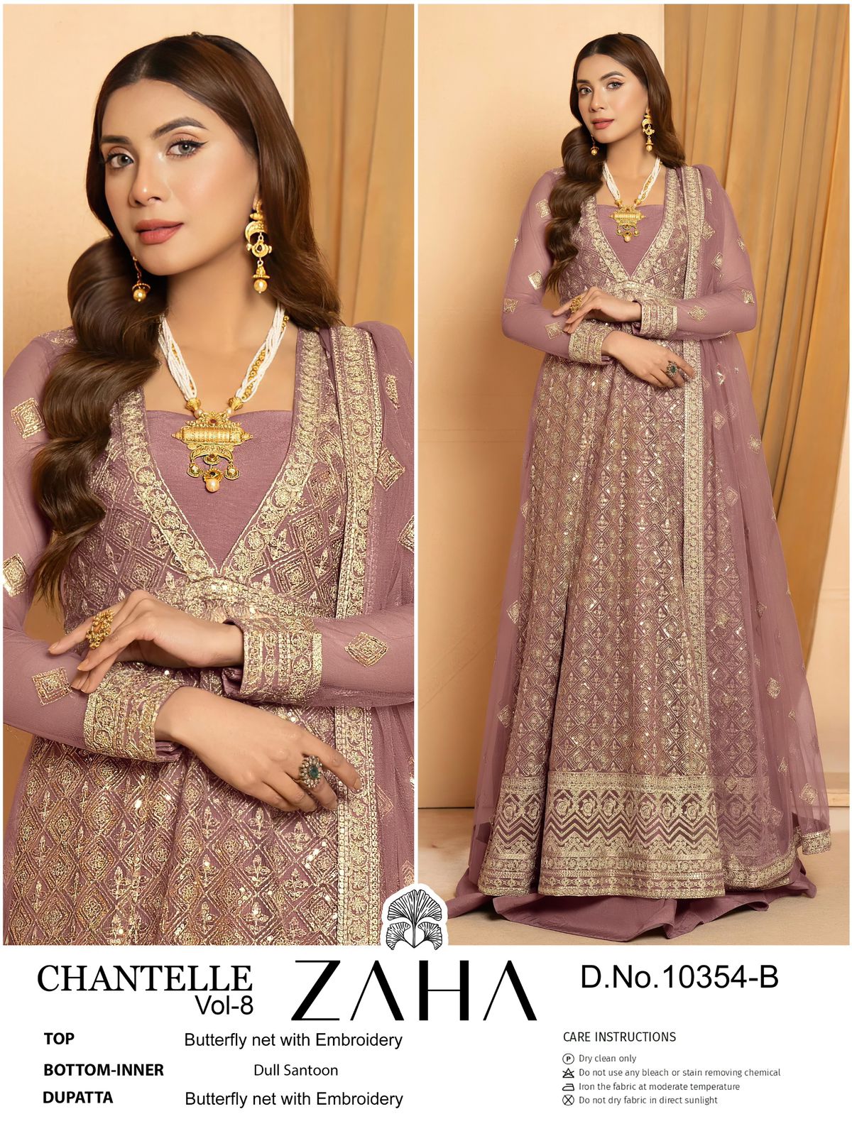 Chantelle Vol 8 10354 Zaha Butterfly Net Pakistani Salwar Suits Manufacturer