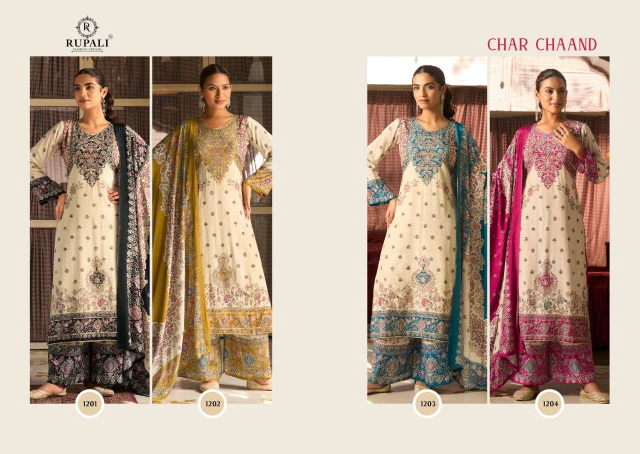 Char Chaand Rupali Viscose Muslin Pant Style Suits Wholesale Price