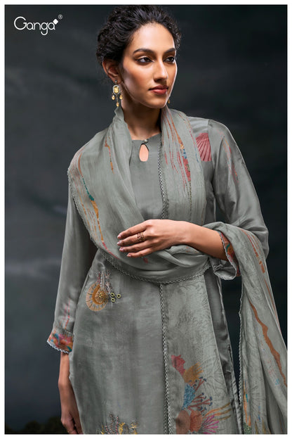 Charaya 3044 Ganga Bemberg Silk Plazzo Style Suits Manufacturer