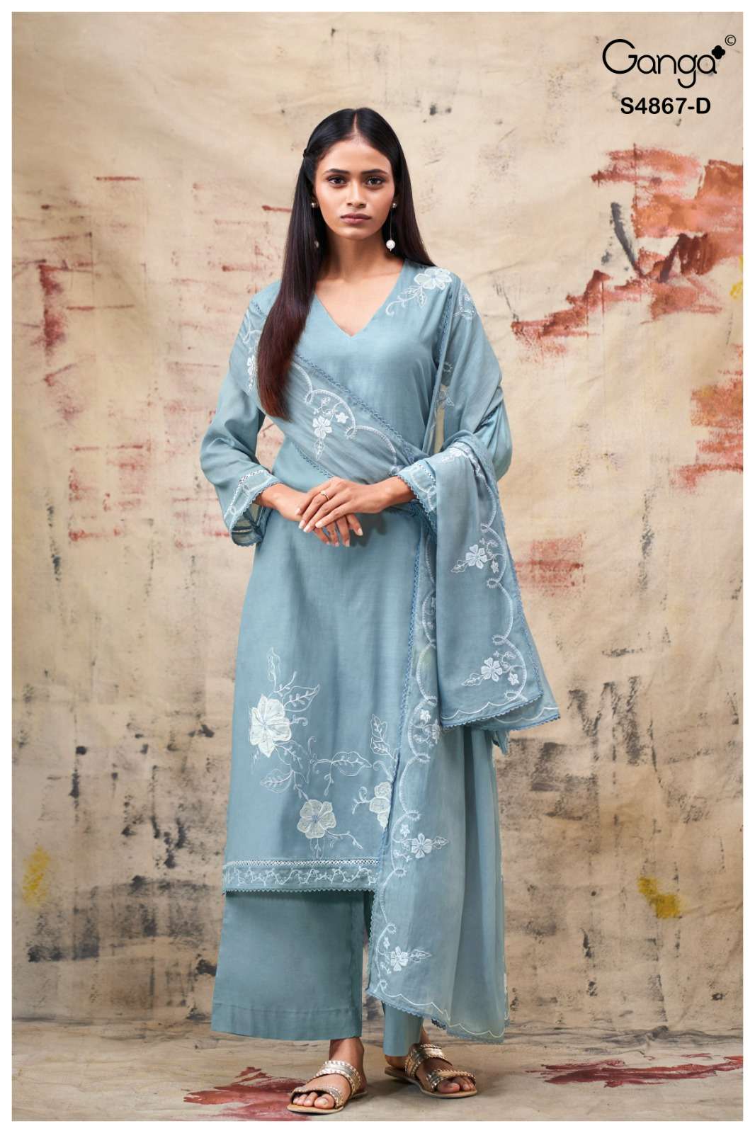 Charika S4867 Ganga Bemberg Plazzo Style Suits Manufacturer Gujarat