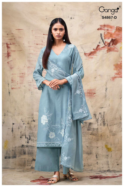 Charika S4867 Ganga Bemberg Plazzo Style Suits Manufacturer Gujarat