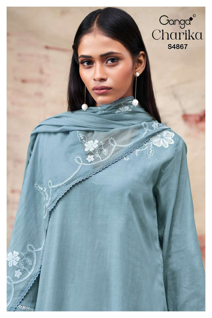 Charika S4867 Ganga Bemberg Plazzo Style Suits Manufacturer Gujarat