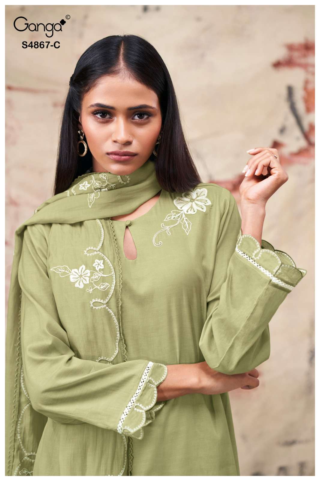 Charika S4867 Ganga Bemberg Plazzo Style Suits Manufacturer Gujarat
