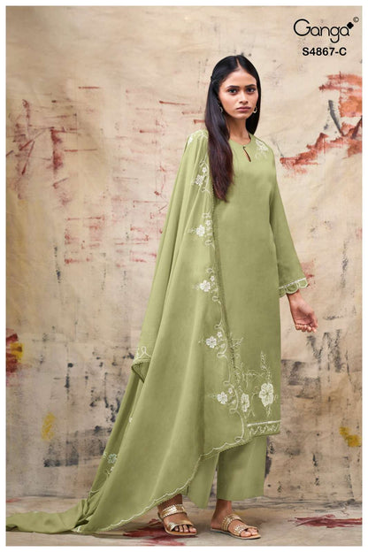 Charika S4867 Ganga Bemberg Plazzo Style Suits Manufacturer Gujarat