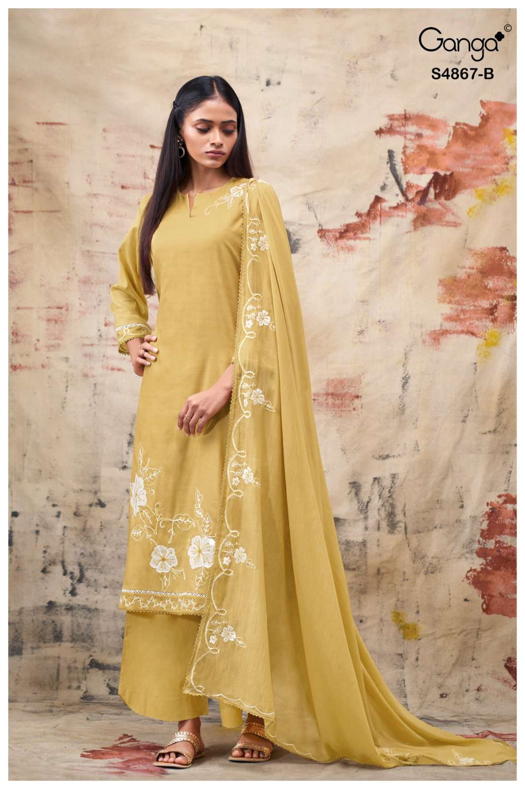 Charika S4867 Ganga Bemberg Plazzo Style Suits Manufacturer Gujarat