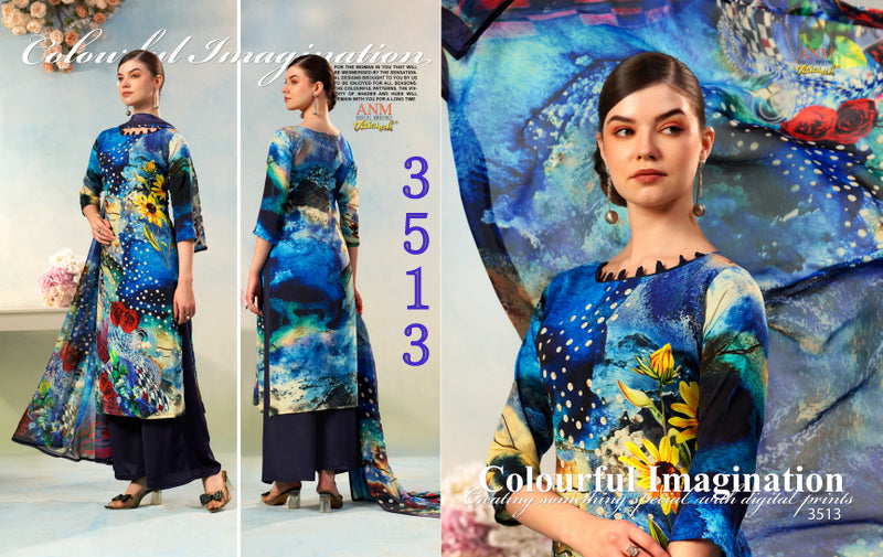 Charismatic Vol 3500 Vaishali Fashions Crape Pant Style Suits Wholesaler Gujarat
