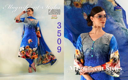 Charismatic Vol 3500 Vaishali Fashions Crape Pant Style Suits Wholesaler Gujarat