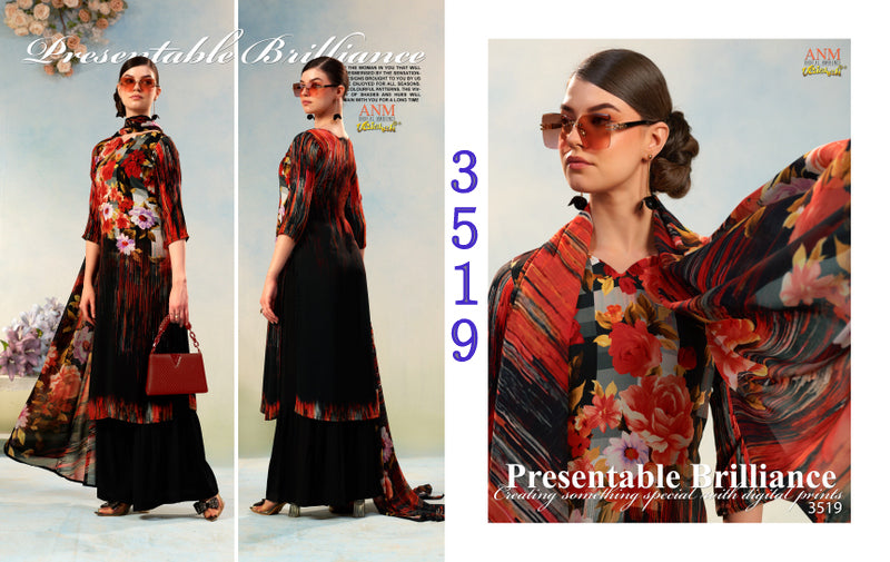Charismatic Vol 3500 Vaishali Fashions Crape Pant Style Suits Wholesaler Gujarat