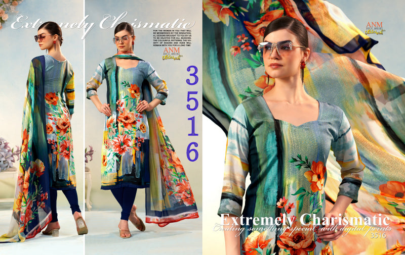 Charismatic Vol 3500 Vaishali Fashions Crape Pant Style Suits Wholesaler Gujarat