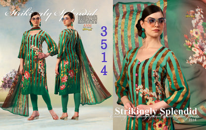 Charismatic Vol 3500 Vaishali Fashions Crape Pant Style Suits Wholesaler Gujarat