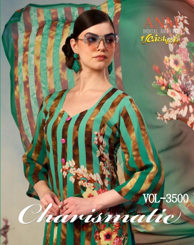 Charismatic Vol 3500 Vaishali Fashions Crape Pant Style Suits Wholesaler Gujarat
