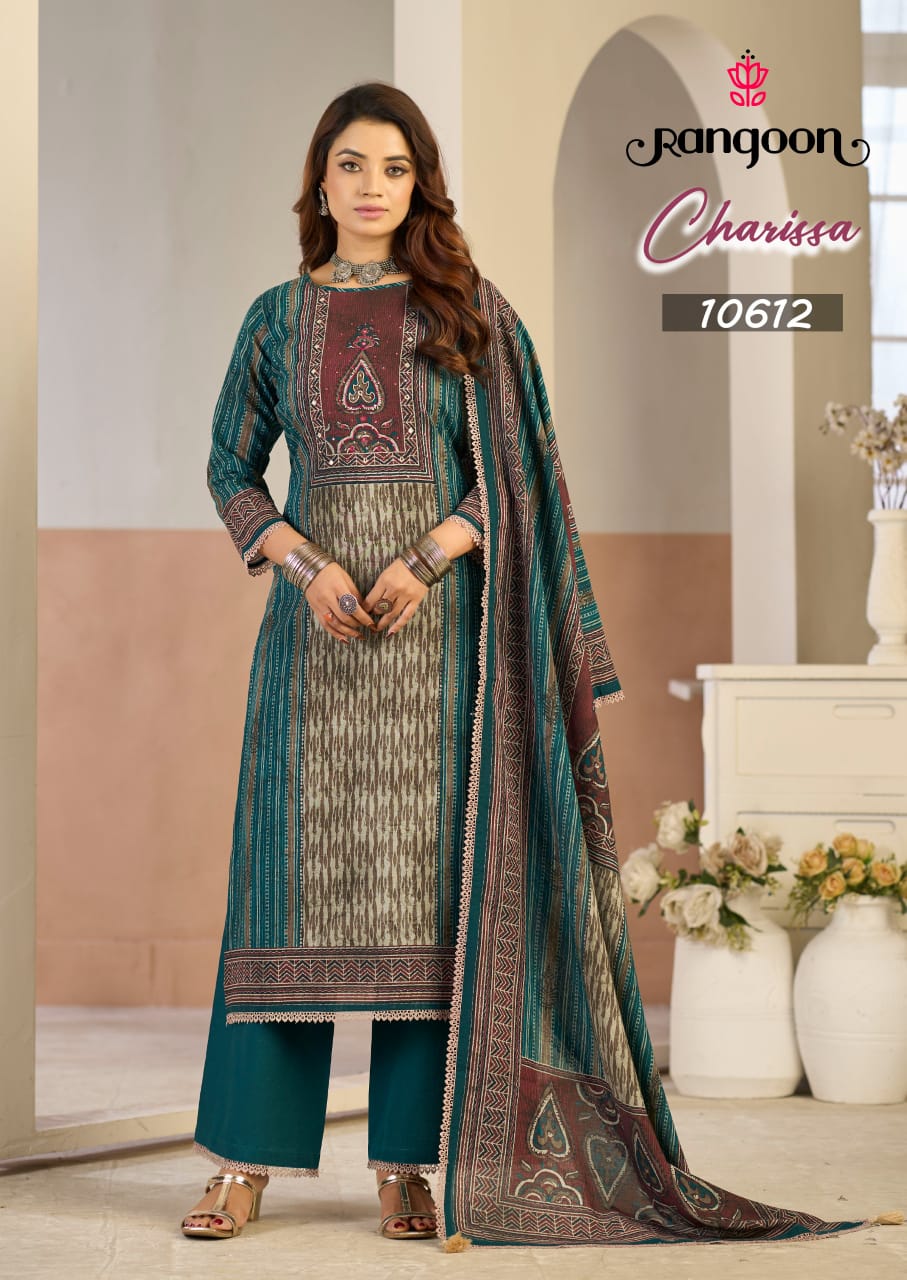 Charissa Rangoon Viscose Cotton Readymade Plazzo Style Suits Supplier Ahmedabad