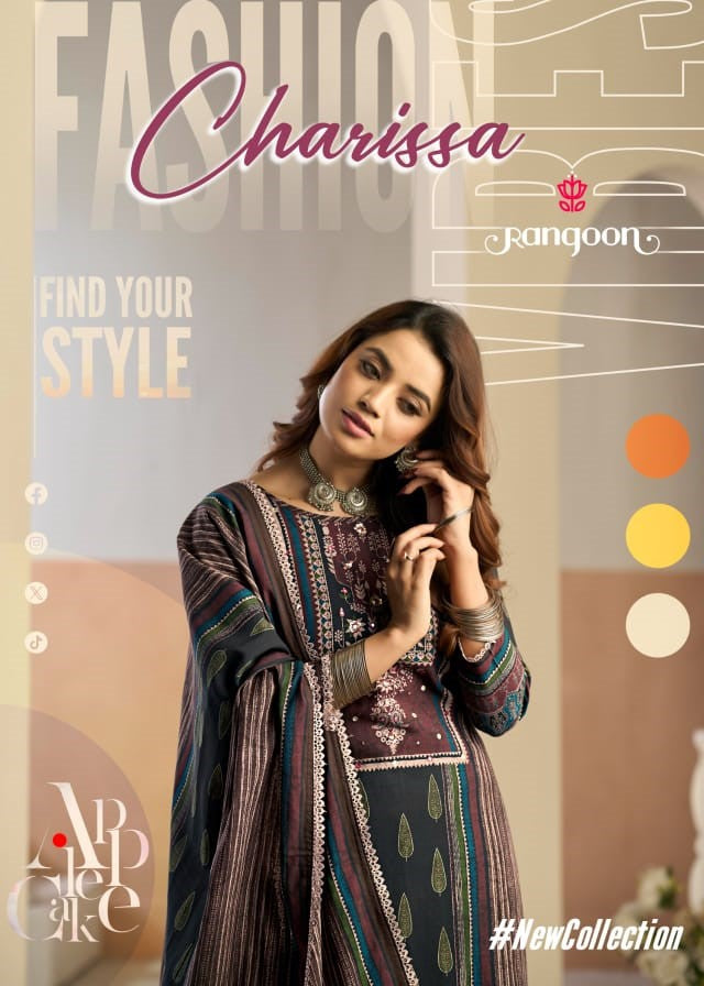 Charissa Rangoon Viscose Cotton Readymade Plazzo Style Suits Supplier Ahmedabad