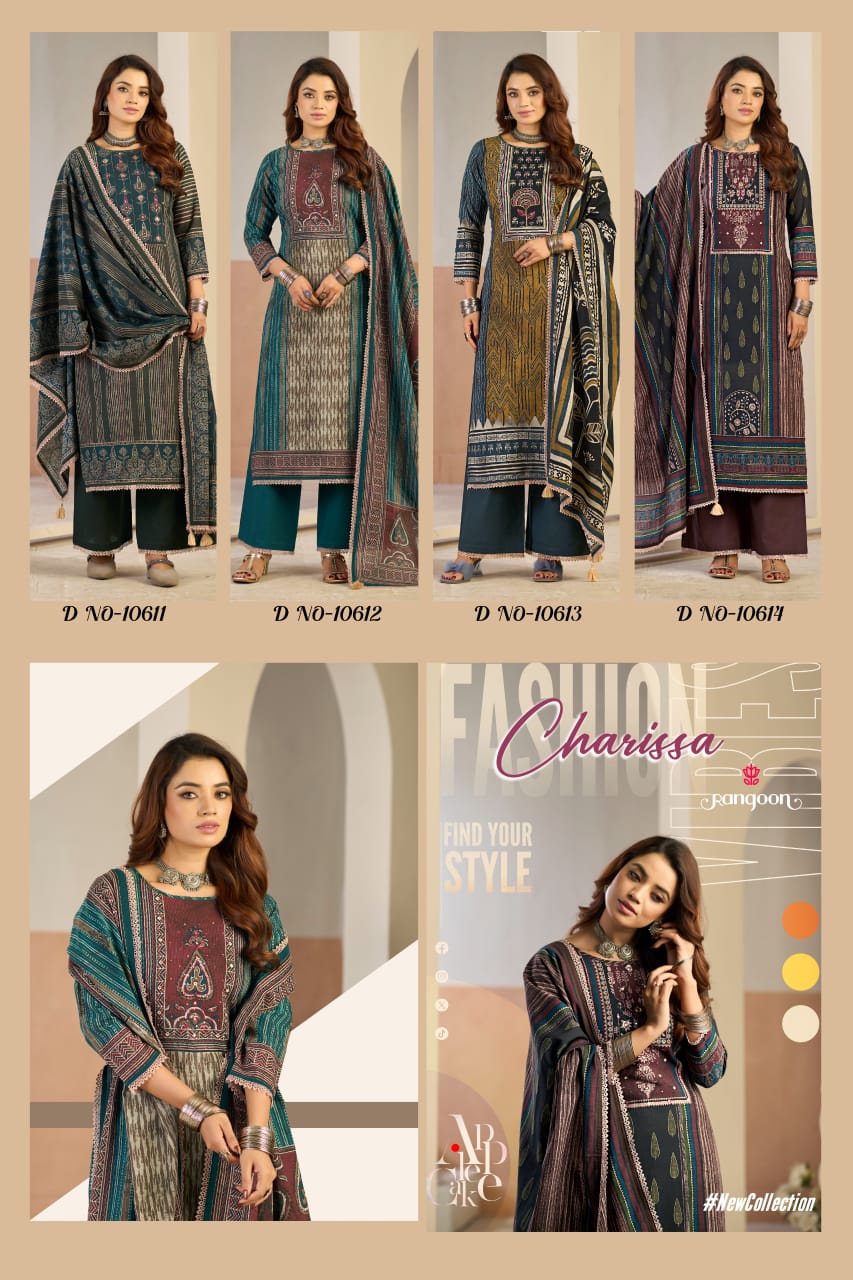 Charissa Rangoon Viscose Cotton Readymade Plazzo Style Suits Supplier Ahmedabad